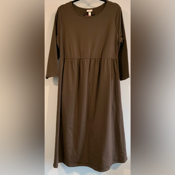 Isabel Maternity by Ingrid & Isabel Dresses & Skirts - NWT, Isabel Maternity, 3/4 Sleeve Brown Sweatshirt Dress w/ Pockets, Sz Large